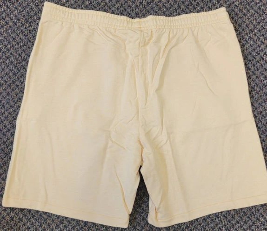 Bottoms * | Men'S Lacoste Yellow Oversized Crocodile Print Organic Cotton Fleece Shorts 7/2Xl