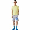 Bottoms * | Lacoste Grey/Light Blue Oversized Crocodile Print Organic Cotton Fleece Shorts 3/S