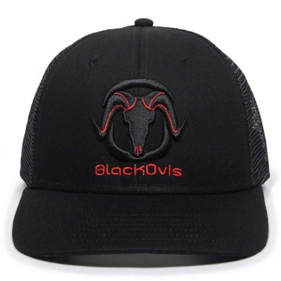 Headwear * | Blackovis 6 Panel Logo Hat Black/Red