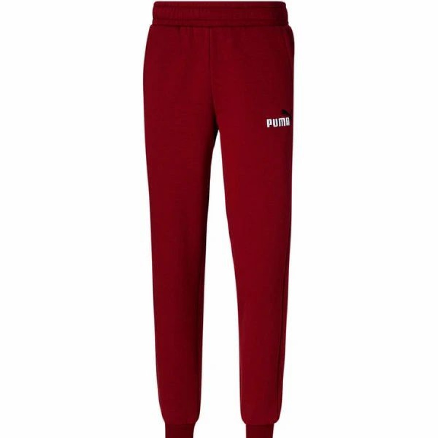 Bottoms * | Men'S Puma Intense Red Ess+ Embroidery Logo Pants Xxs