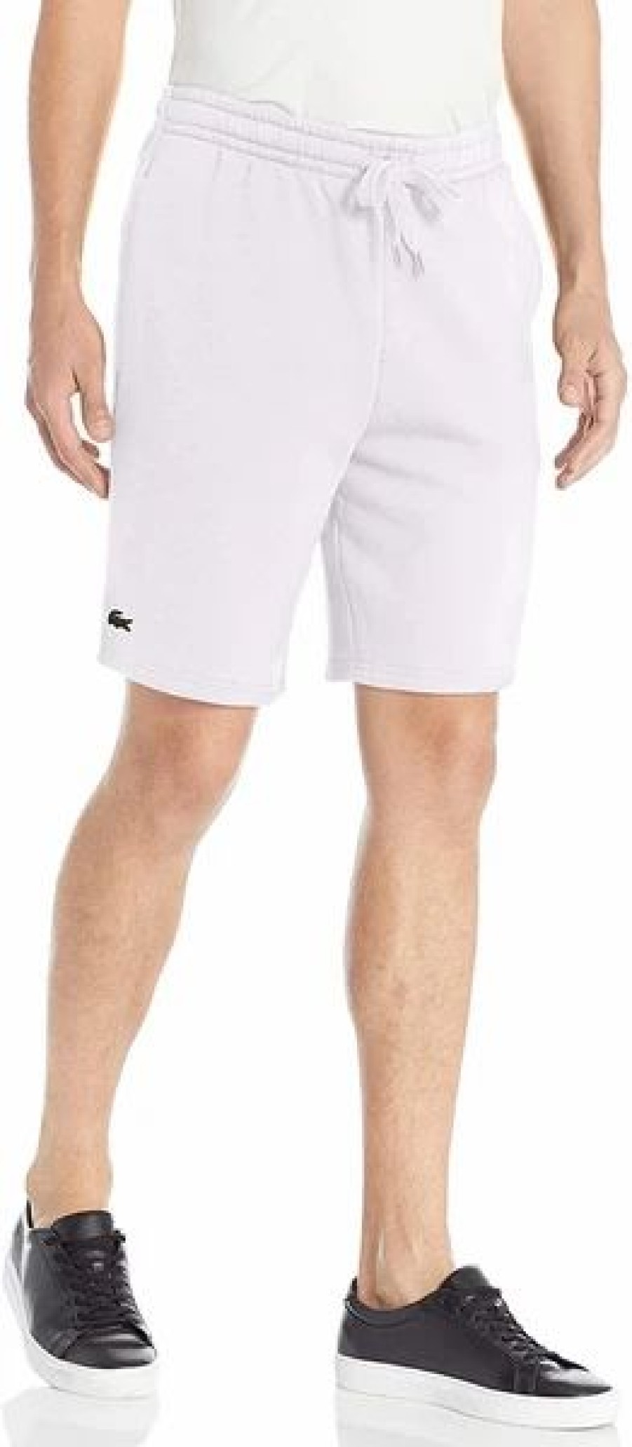 Bottoms * | Mens Lacoste White Fleece Sport Shorts 3/S