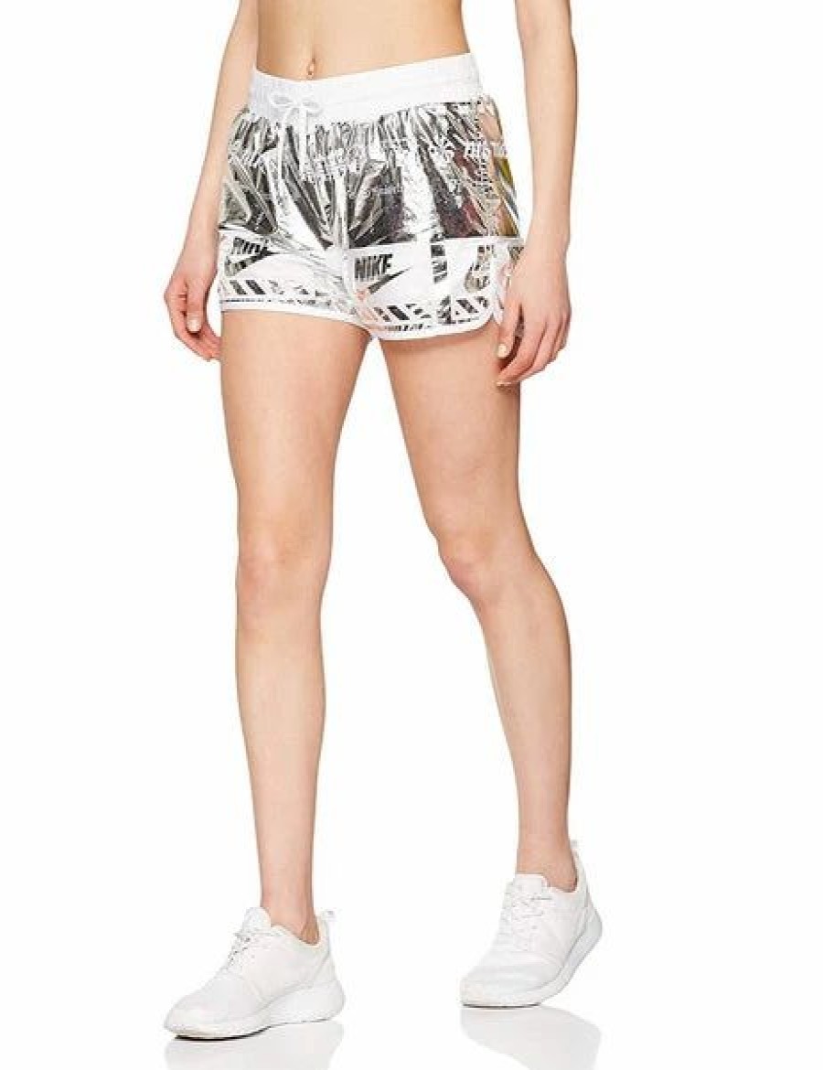 Bottoms * | Women'S Nike Sportswear White Metallic Shorts L