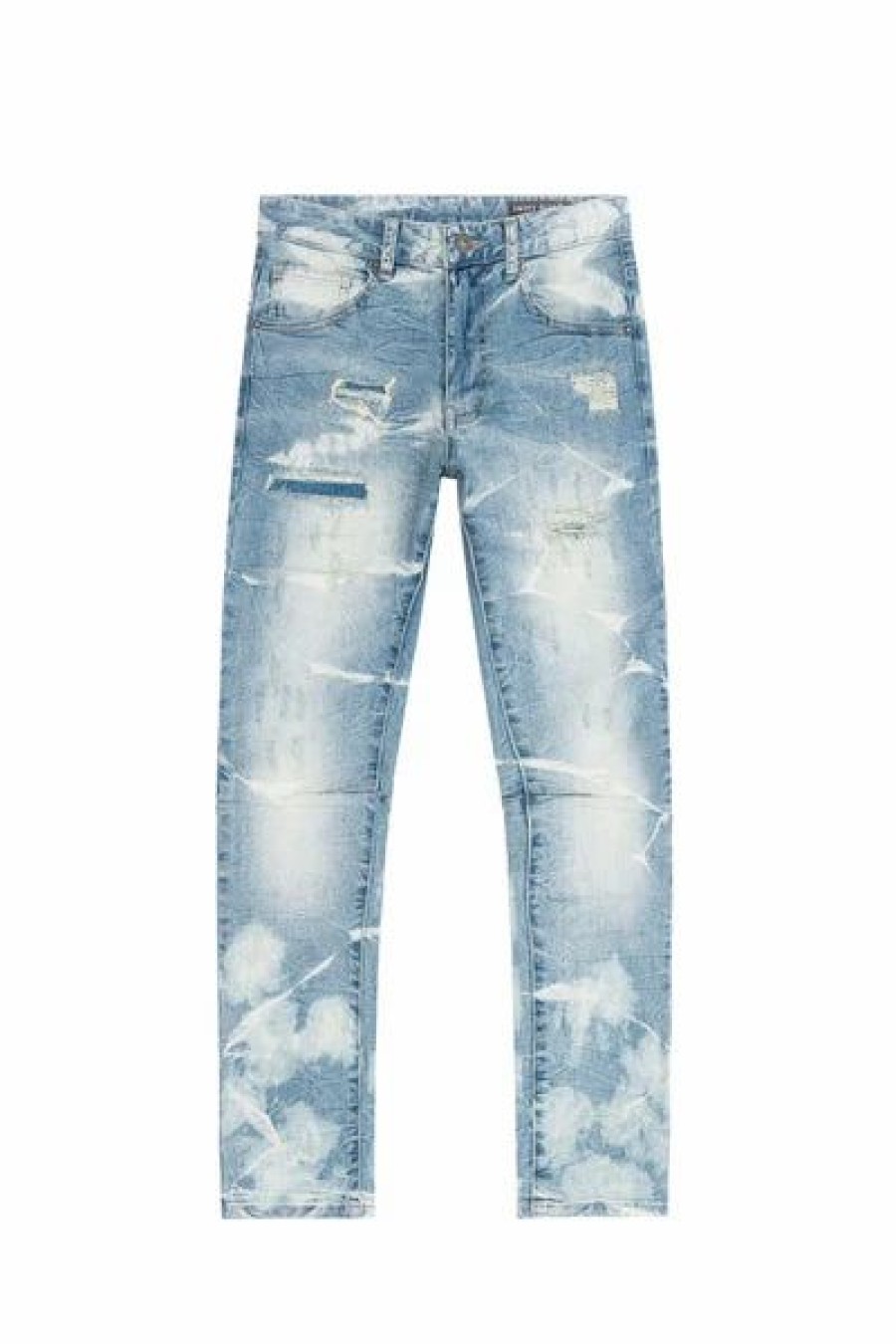 Bottoms * | Men'S Smoke Rise Bergen Blue Ripped Skinny Jeans 28 30