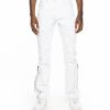 Bottoms * | Men'S Smoke Rise White Twill Patch Rhinestone Jeans 30 35