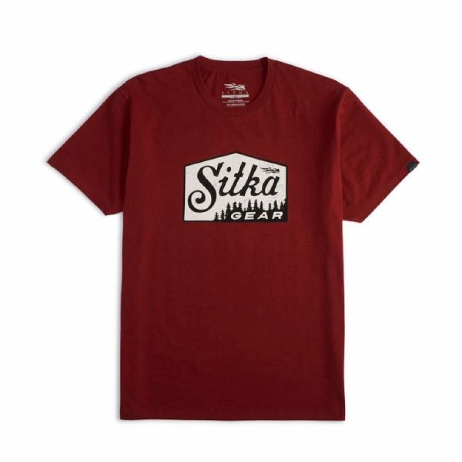 Logo Wear * | Sitka Ridgeline Short Sleeve Shirt Brick Red