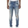 Bottoms * | Smoke Rise Auckland Blue Rip & Repair Fashion Jeans 32 32