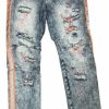 Bottoms * | Smoke Rise Light Blue/Orange Reflective Slim Fit Jean 30 32