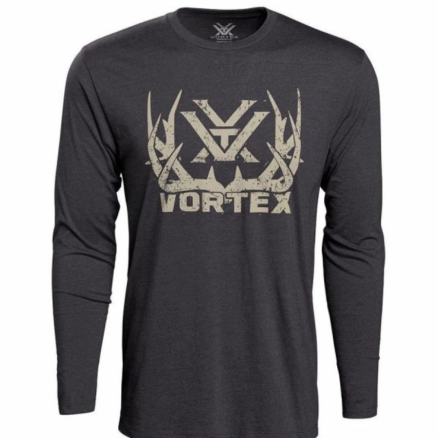 Logo Wear * | Vortex Full-Tine Long Sleeve T-Shirt Charcoal