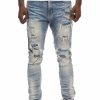 Bottoms * | Smoke Rise Malibu Blue Rip & Repair Jeans 30 32