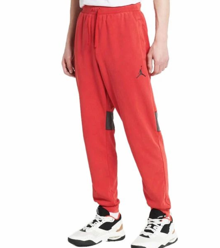 Bottoms * | Men'S Jordan Gym Red/Black Air Fleece Pants S