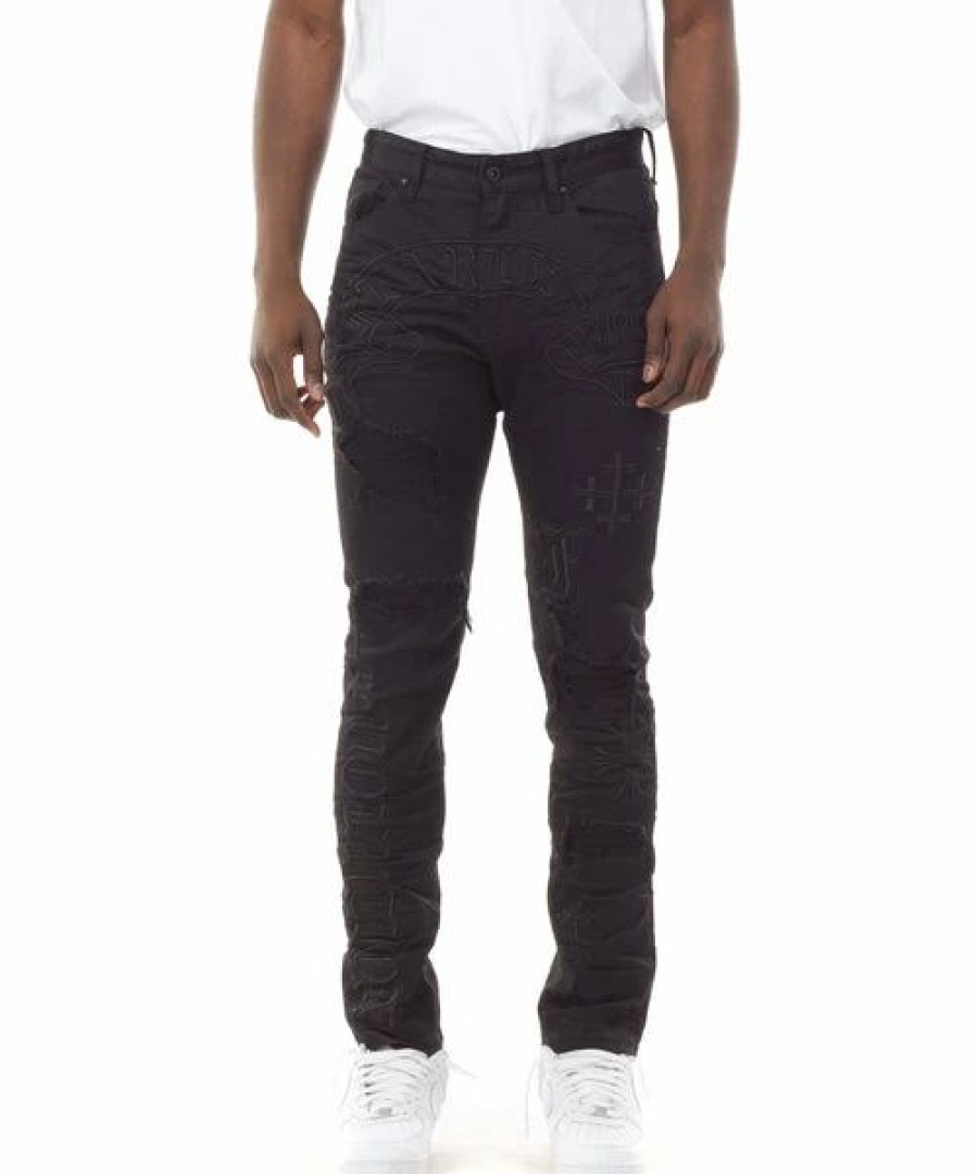 Bottoms * | Men'S Smoke Rise Jet Black Gothic Fashion Jeans 30 32