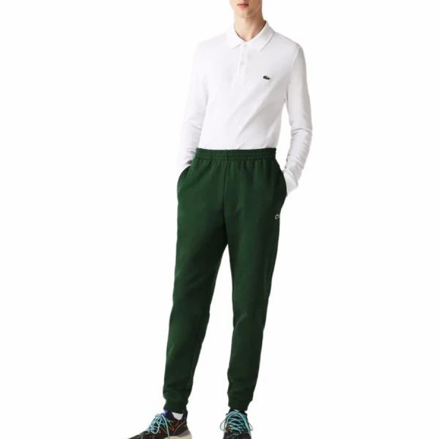 Bottoms * | Men'S Lacoste Green Tapered Fit Fleece Trackpants 3/S