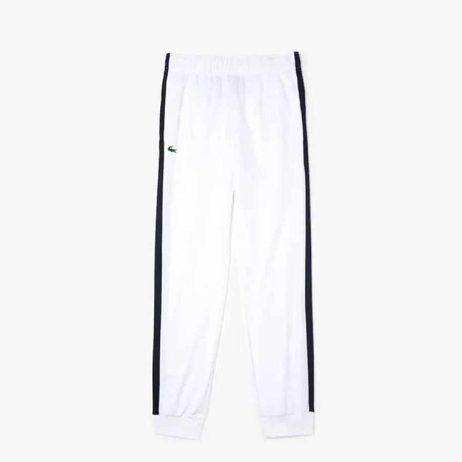 Bottoms * | Men'S Lacoste White/Navy Blue Sport Tennis Training Pants 3/S