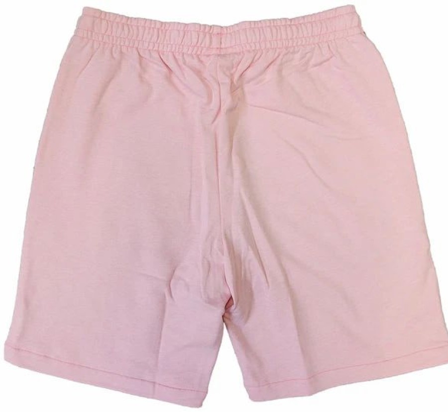 Bottoms * | Men'S Lacoste Pink Oversized Crocodile Print Organic Cotton Fleece Shorts 3/S